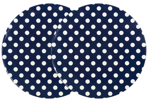 Melamine Dinner Plate, Navy W/ Dots (Set Of 2)
