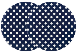 Melamine Dinner Plate, Navy W/ Dots (Set Of 2)